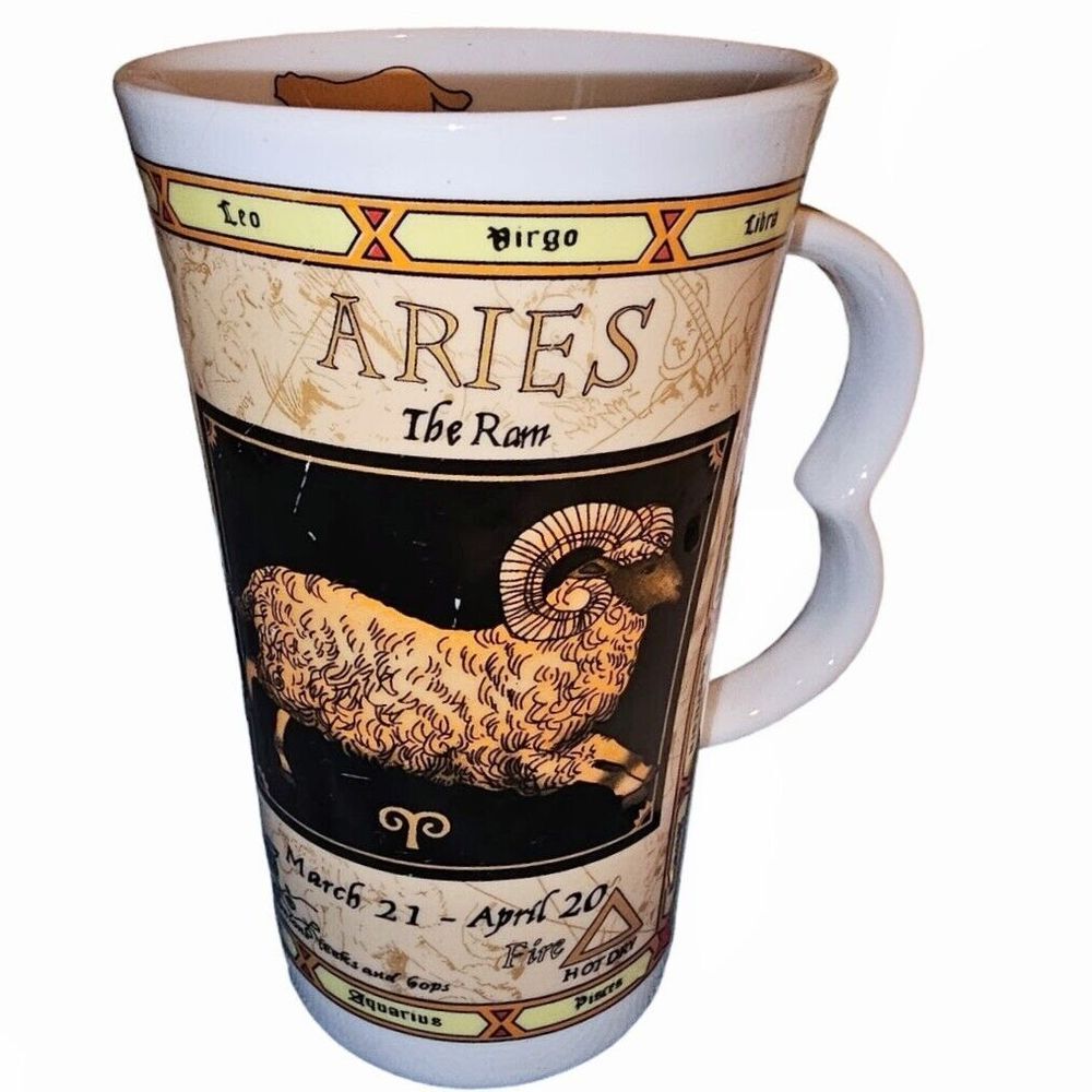 Ceramic Aries Zodiac Sign 16 Oz Mug Horoscope Astrology Mica Chanelle Collection